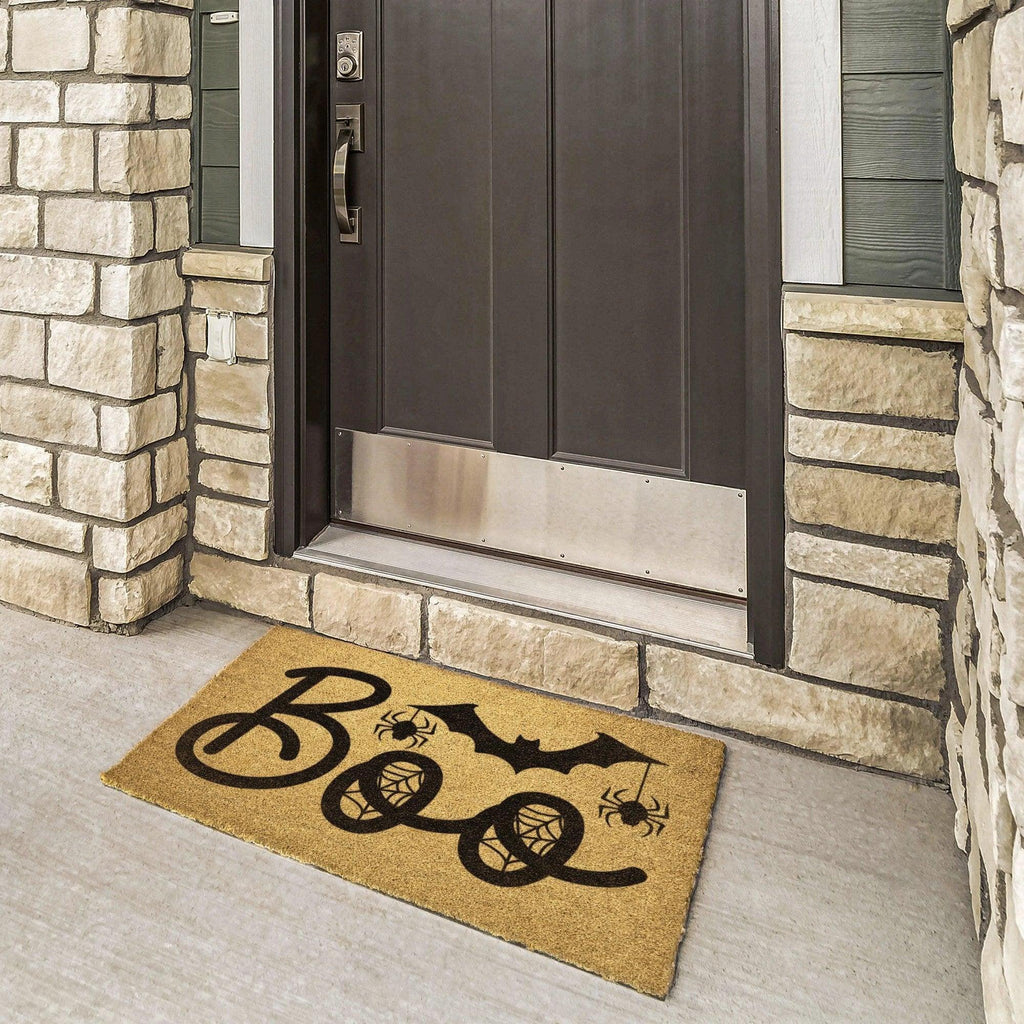 Boo Halloween Doormat – Spider & Bat Outdoor Coir Mat for Porch Décor