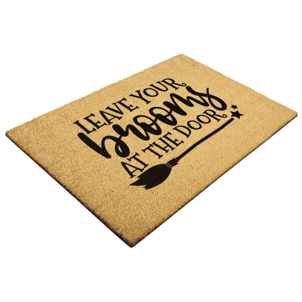 Leave Your Brooms at the Door Halloween Doormat – Funny Witch Outdoor Mat