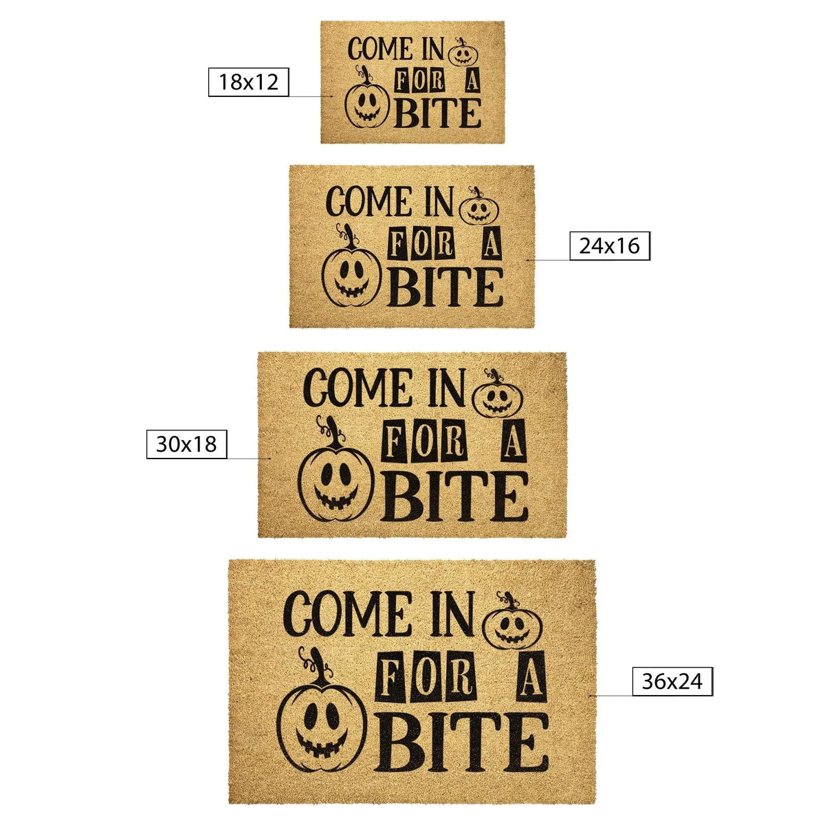 Come In for a Bite Doormat – Funny Pumpkin Halloween Outdoor Coir Mat