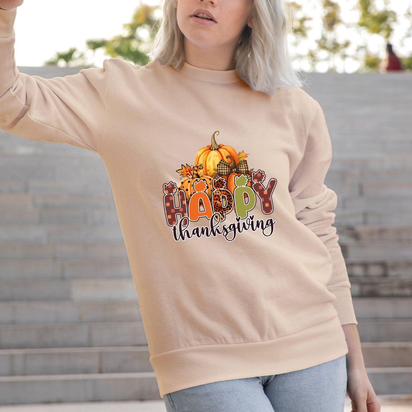 Happy Thanksgiving Festive Holiday Sweatshirt - Mallard Moon Gift Shop