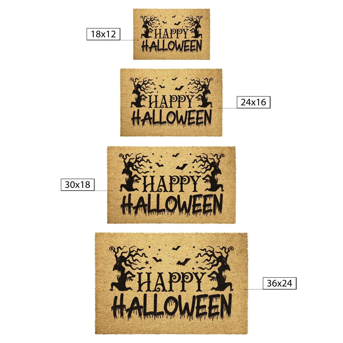 Happy Halloween Doormat – Spooky Outdoor Coir Mat for Fall Porch Décor