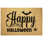 Happy Halloween Doormat – Spider & Bat Outdoor Coir Mat for Porch Décor