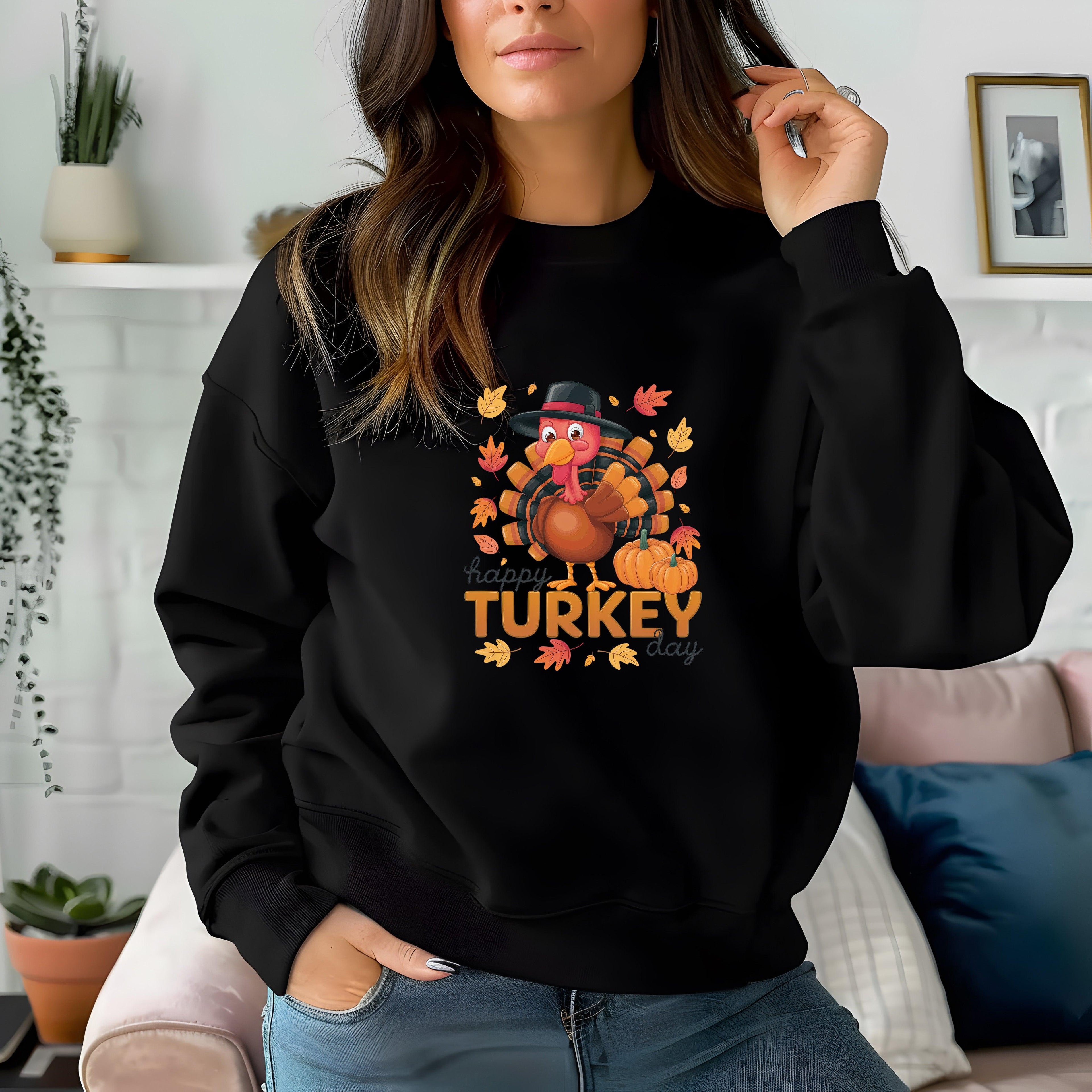Happy Turkey Day Thanksgiving Sweatshirt - Mallard Moon Gift Shop