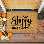 Happy Halloween Doormat – Spider & Bat Outdoor Coir Mat for Porch Décor