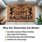 Happy Halloween Doormat – Spooky Outdoor Coir Mat for Fall Porch Décor