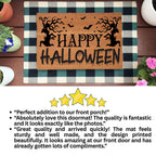 Happy Halloween Doormat – Spooky Outdoor Coir Mat for Fall Porch Décor