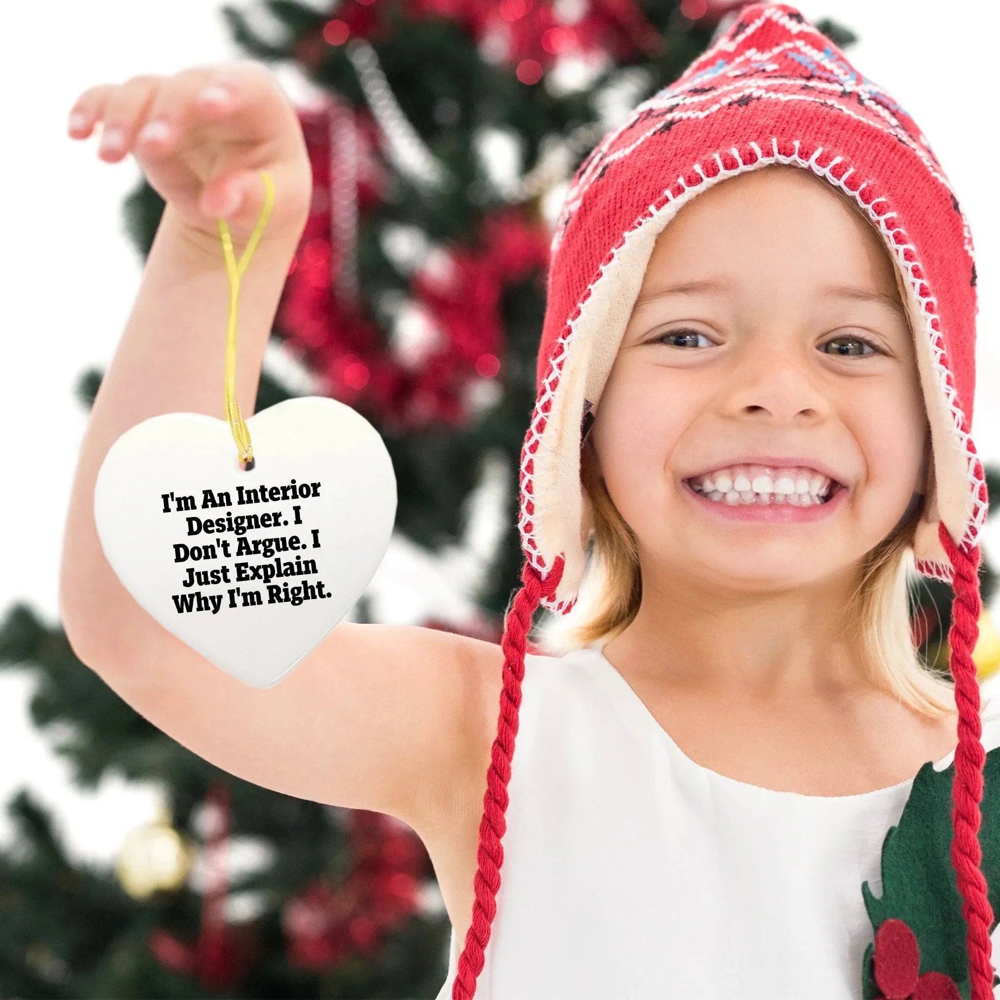Unique Funny Interior Designer Gifts for Christmas Unique Heart Ornament - Gifts from Friends to Interior Designer