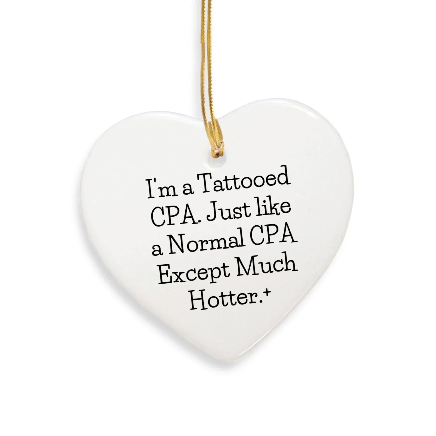 CPA Funny Heart Christmas Tree Ornament - Tattooed CPA Gift