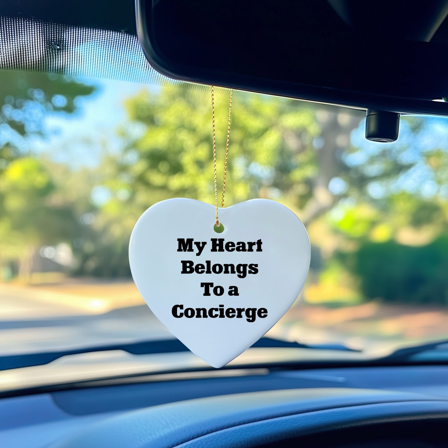 Funny Concierge Gifts - 'My Heart Belongs To A Concierge' Heart Ornament for Christmas, Gifts from Family, Friends, or Coworkers, Perfect for Concierge Enthusiasts - Mallard Moon