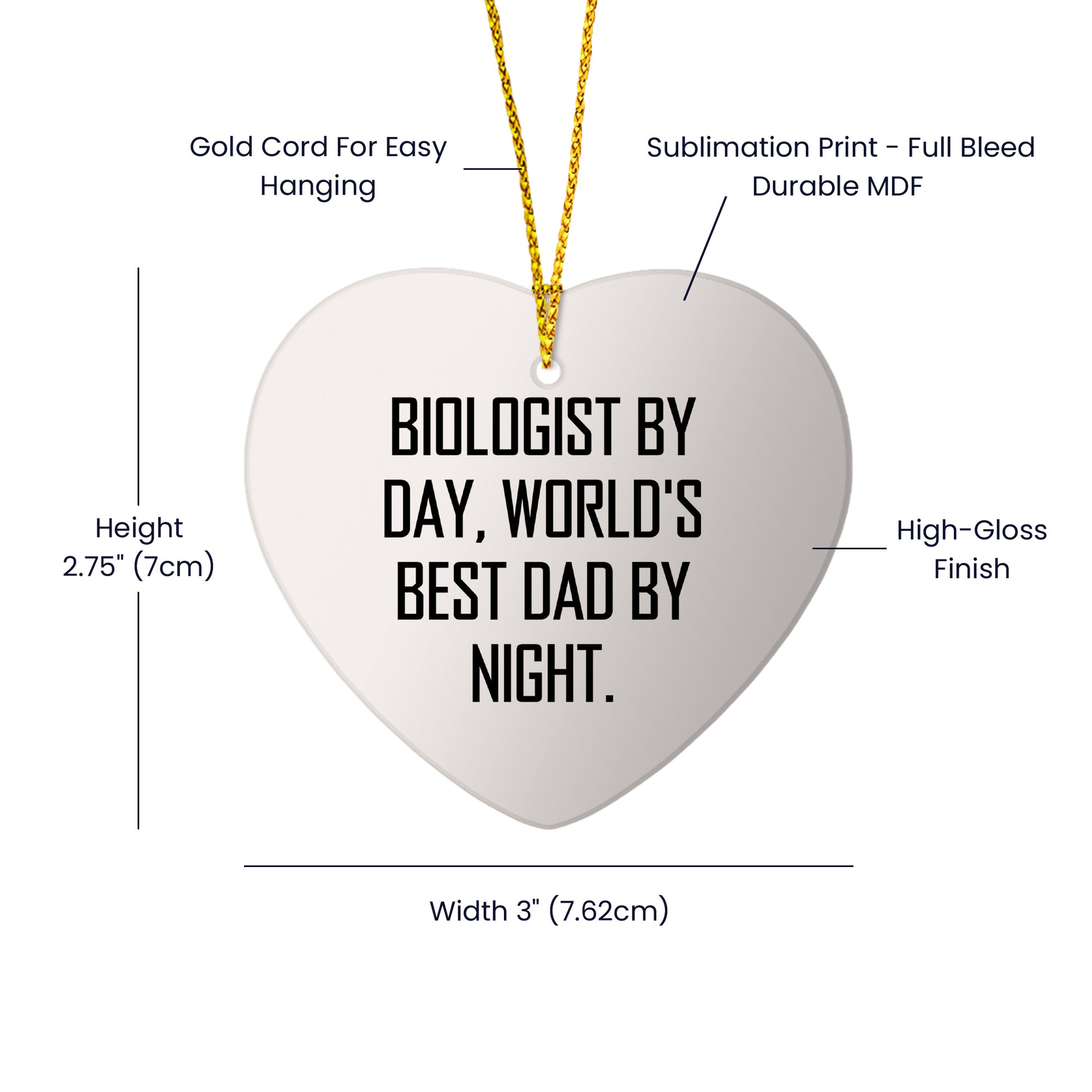 Biologist Gifts by Day, Funny Heart Ornament for Christmas by Night, Gifts from Mom, Gifts for Biologist - Mallard Moon
