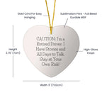Funny Driver Gift, Heart Ornament with Caution Quote, Christmas Memorable Presents for Men or Women