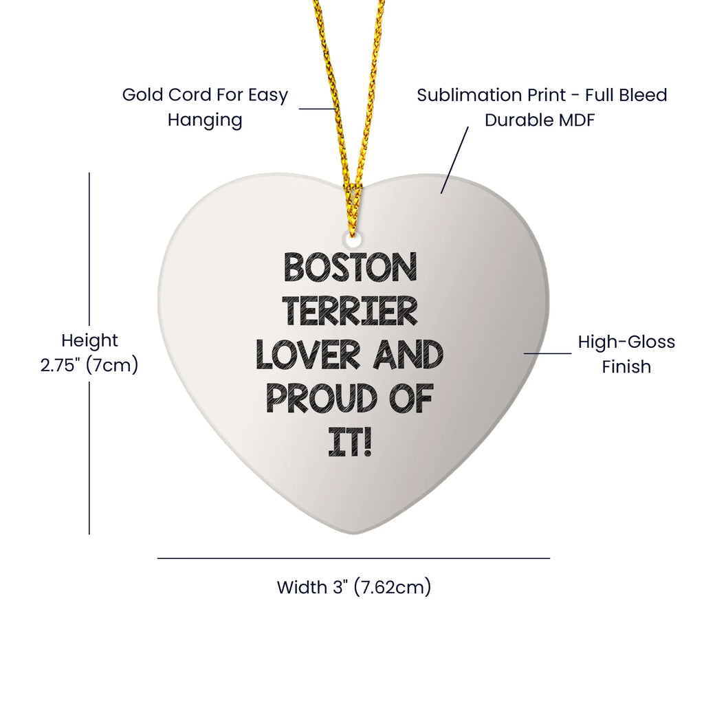 Boston Terrier Lover Ornament Proud Of It Christmas Gift Heart Decor