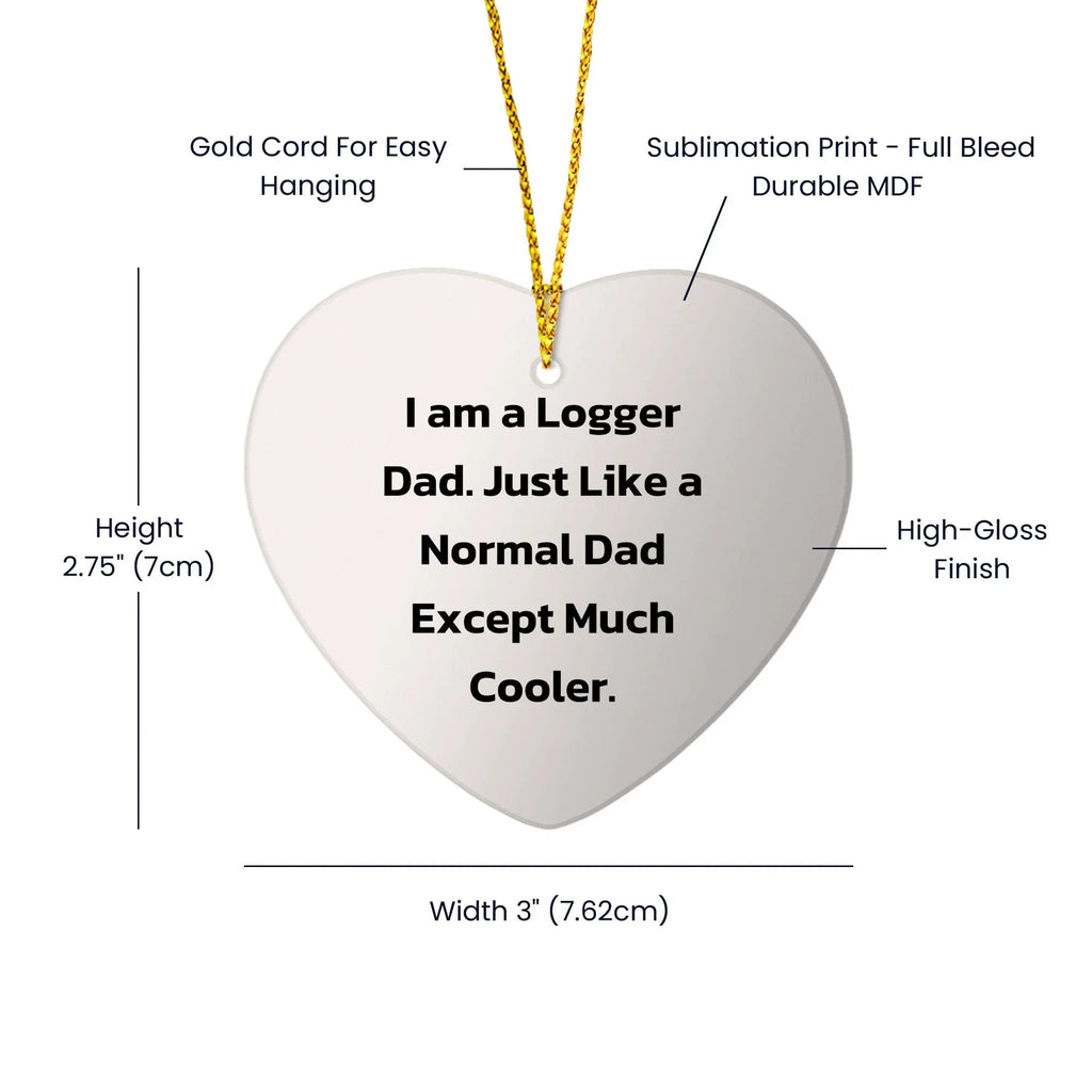 Logger Dad Heart Christmas Tree Ornament - I Am A Logger Dad Just Like a Regular Dad, But Much Cooler
