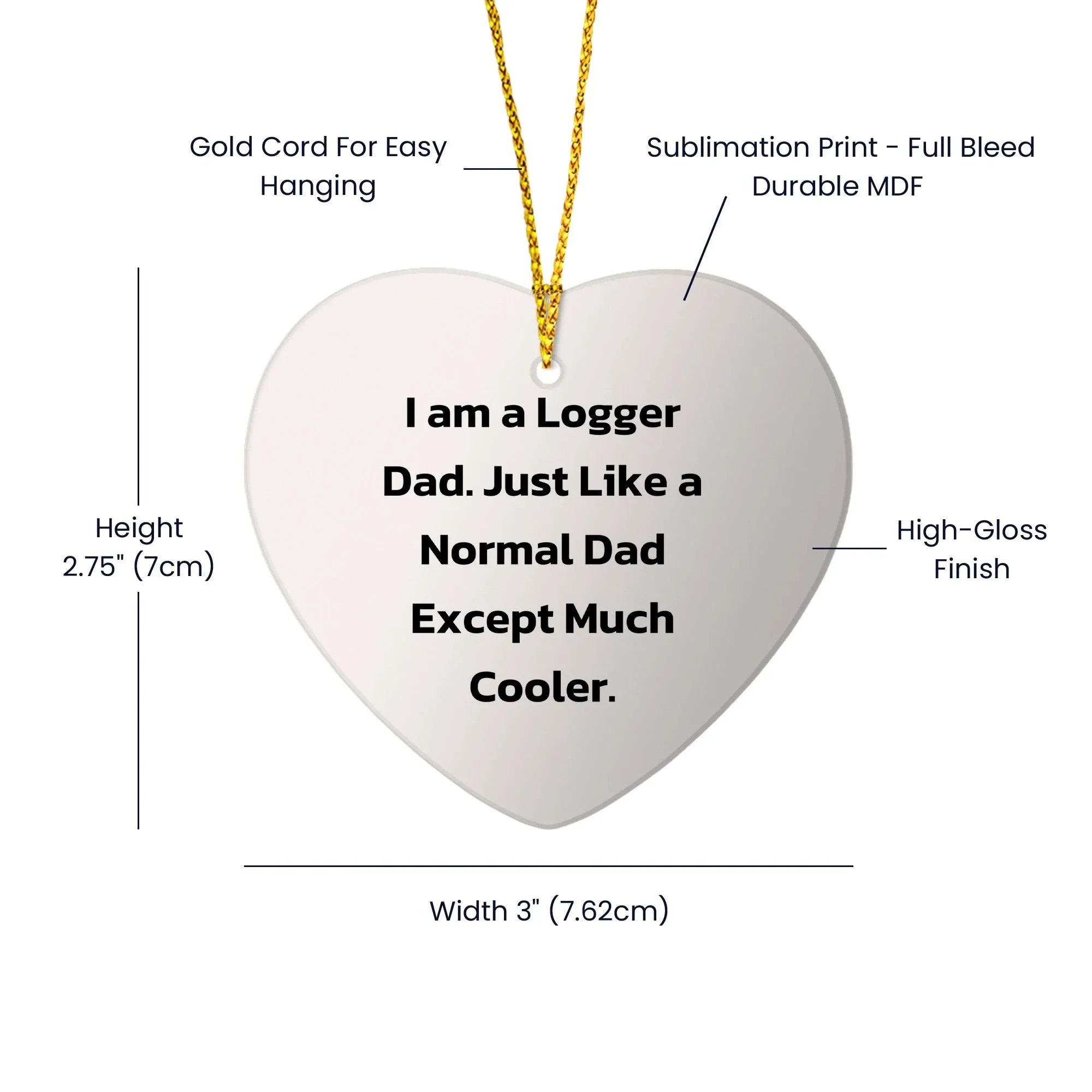 Logger Dad Heart Christmas Tree Ornament - I Am A Logger Dad Just Like a Regular Dad, But Much Cooler