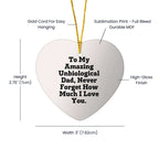 Funny Unbiological Dad Gifts - To My Amazing Unbiological Dad, Heart Ornament, Christmas Unique Gifts from Family to Unbiological Dad