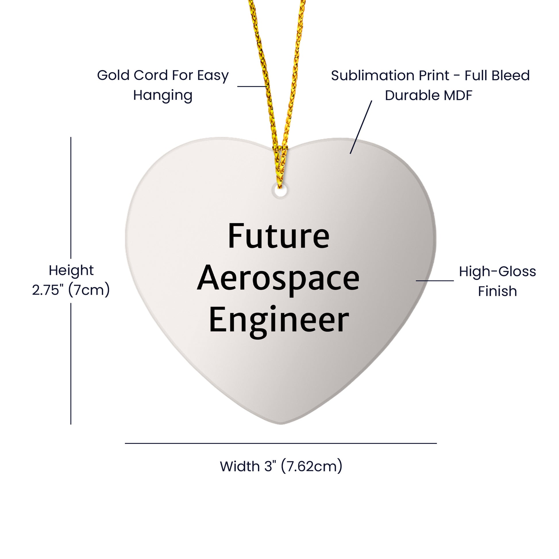Aerospace Engineer Funny Quote Heart Ornament for Christmas - Mallard Moon