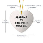 Alabama Pride Heart Ornament - Durable MDF With High Gloss Finish That Resists Fading
