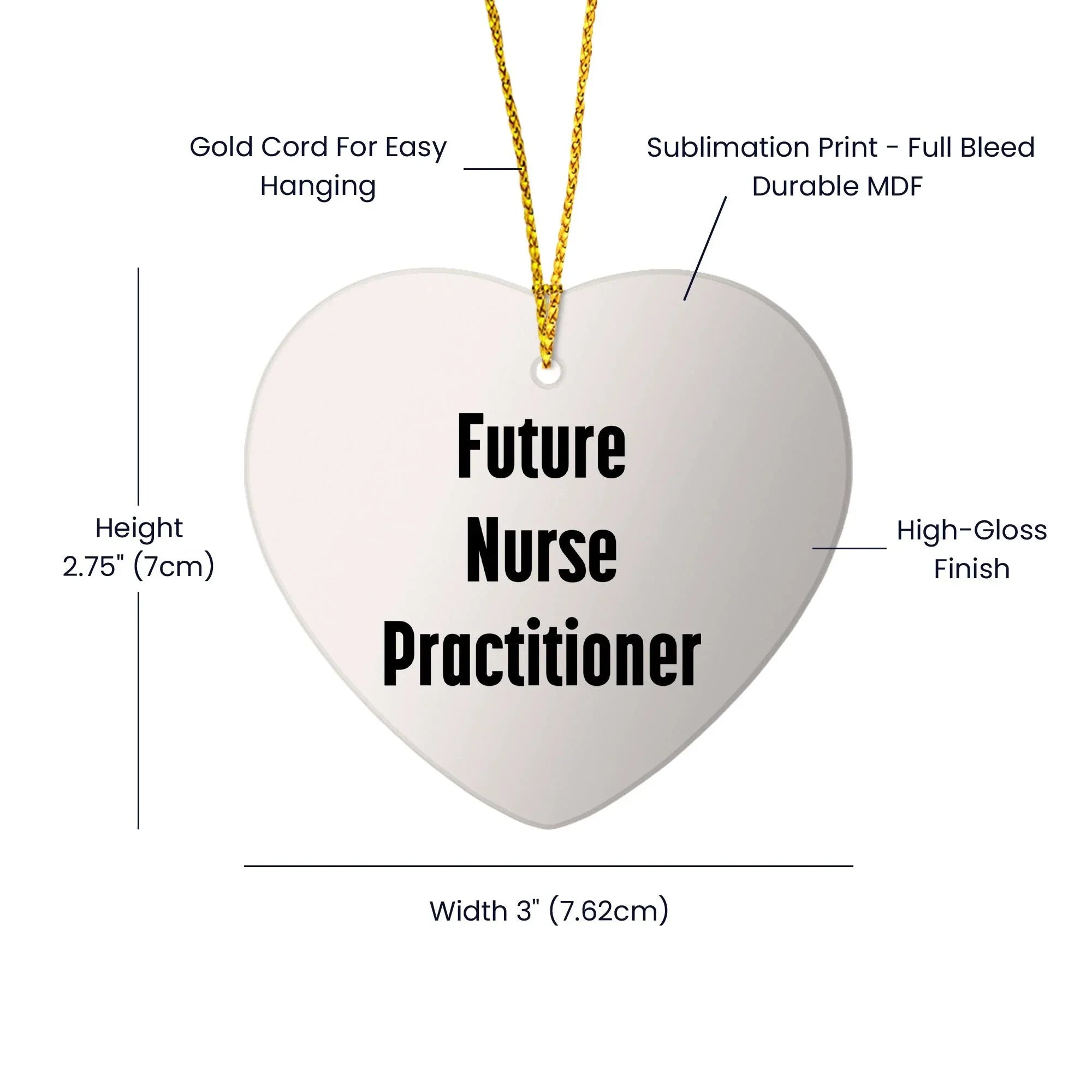 Funny Future Nurse Practitioner Heart Christmas Ornament