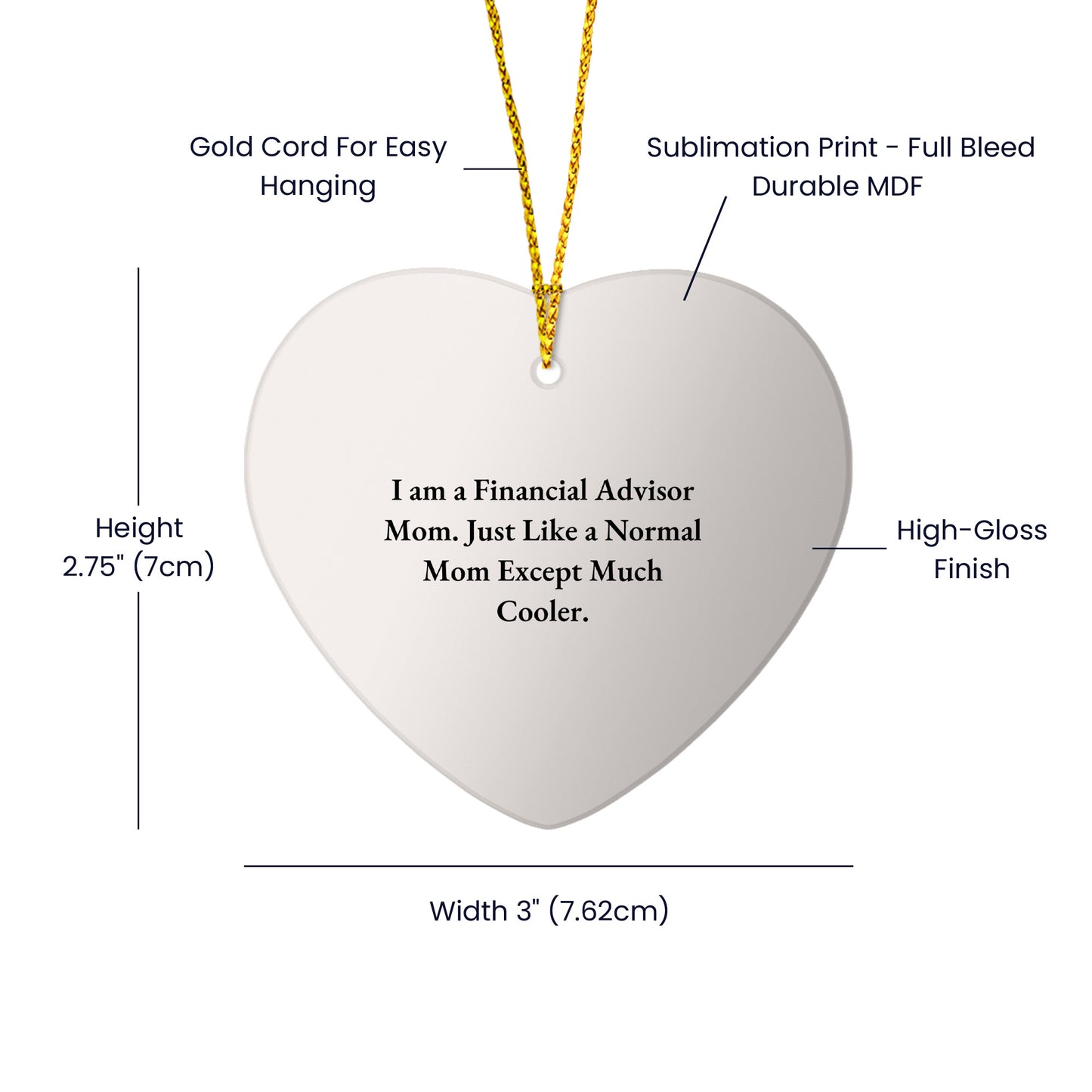 Financial Advisor Gifts from Mom - Heart Ornament with Funny Quote, Perfect for Christmas - Gifts for Financial Advisors - Mallard Moon