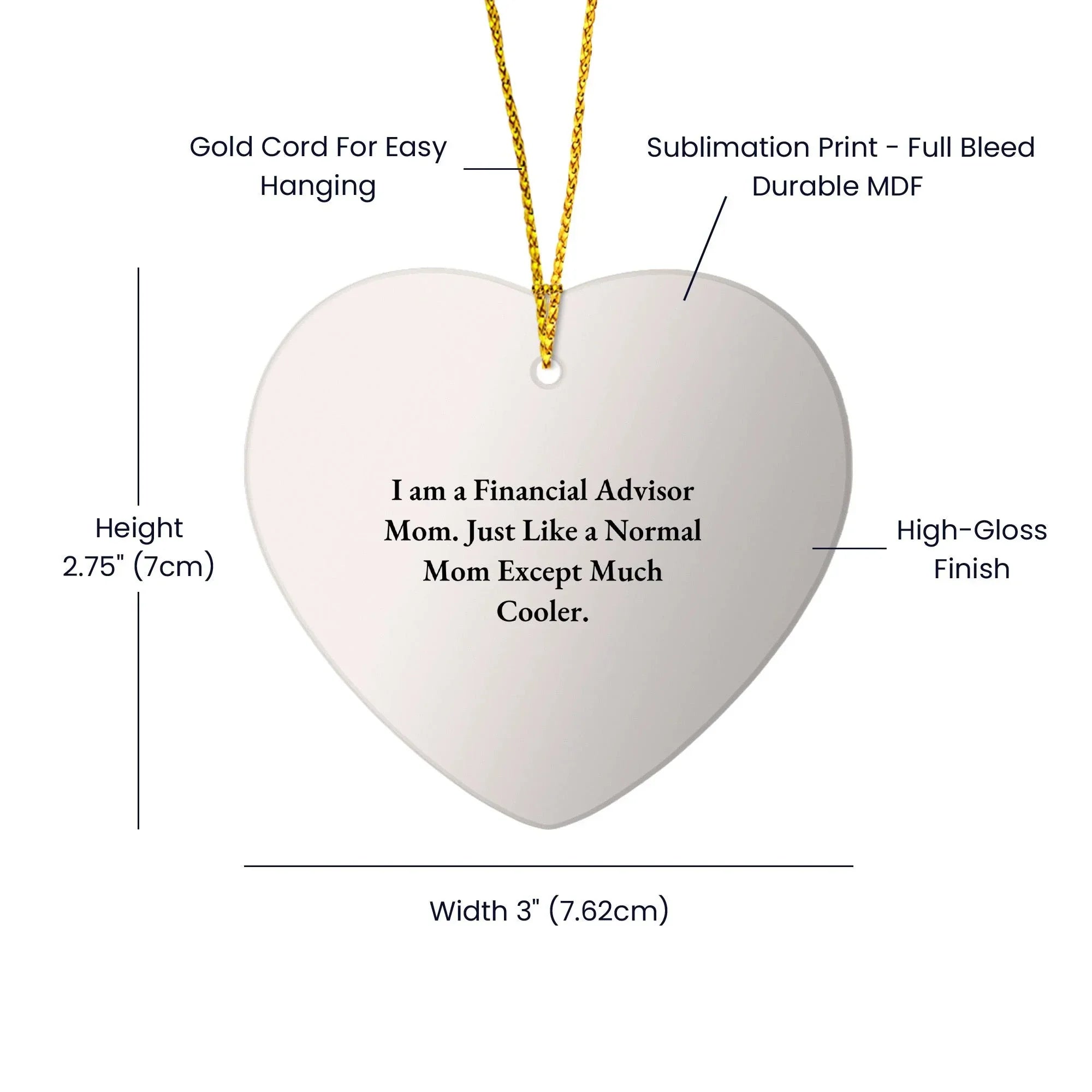 Financial Advisor Gifts from Mom - Heart Ornament with Funny Quote, Perfect for Christmas - Gifts for Financial Advisors