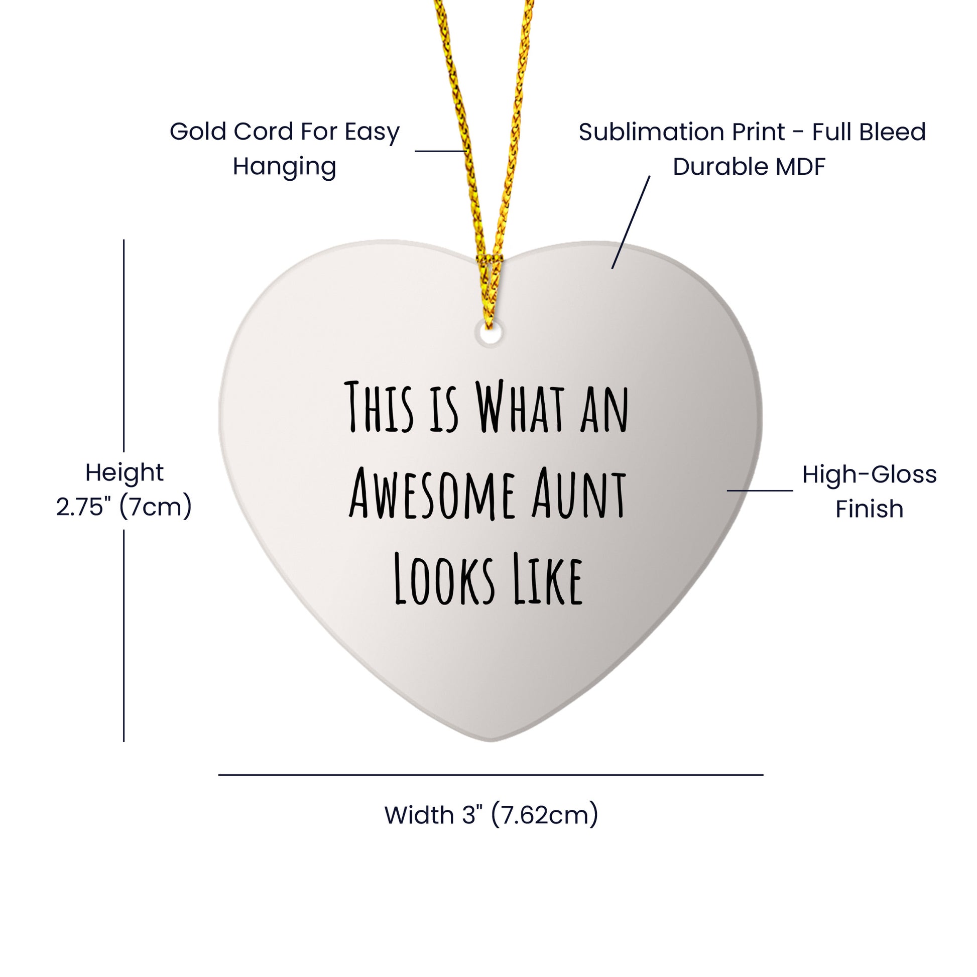 Funny Aunt Gifts, This Is What An Awesome Aunt Looks Like, Heart Ornament Christmas Gifts