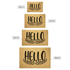 Hello Coir Doormat with Leaf Design – Simple Welcome Mat | Modern Farmhouse Front Porch Decor | Everyday Entryway Rug