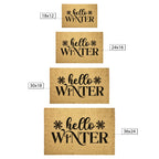 Hello Winter Coir Doormat – Snowflake Welcome Mat | Cozy Farmhouse Front Porch Décor | Rustic Holiday Entryway Rug
