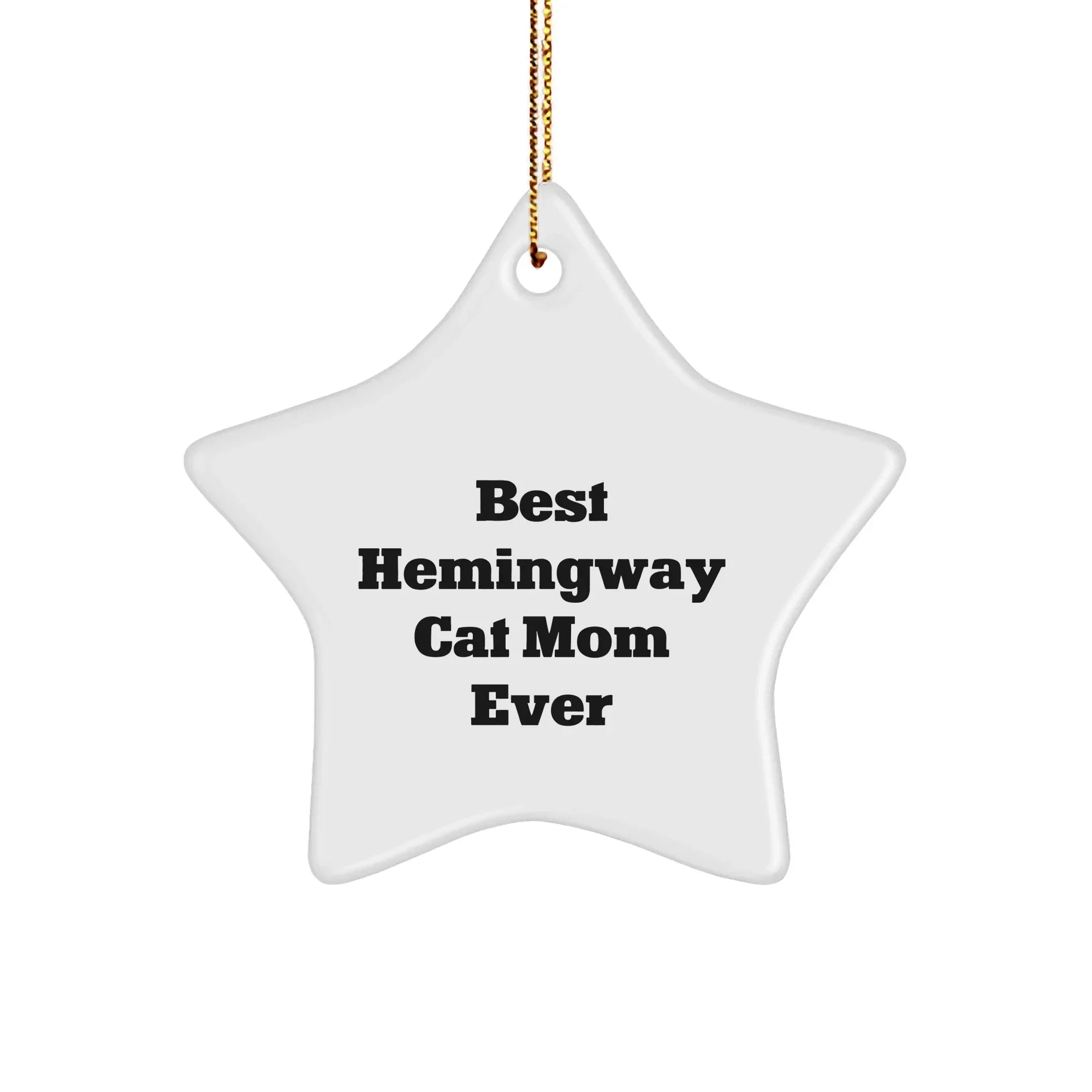 Hemingway Cat Mom Ever Gifts from Men to Friends for Christmas, Funny Star Ornament