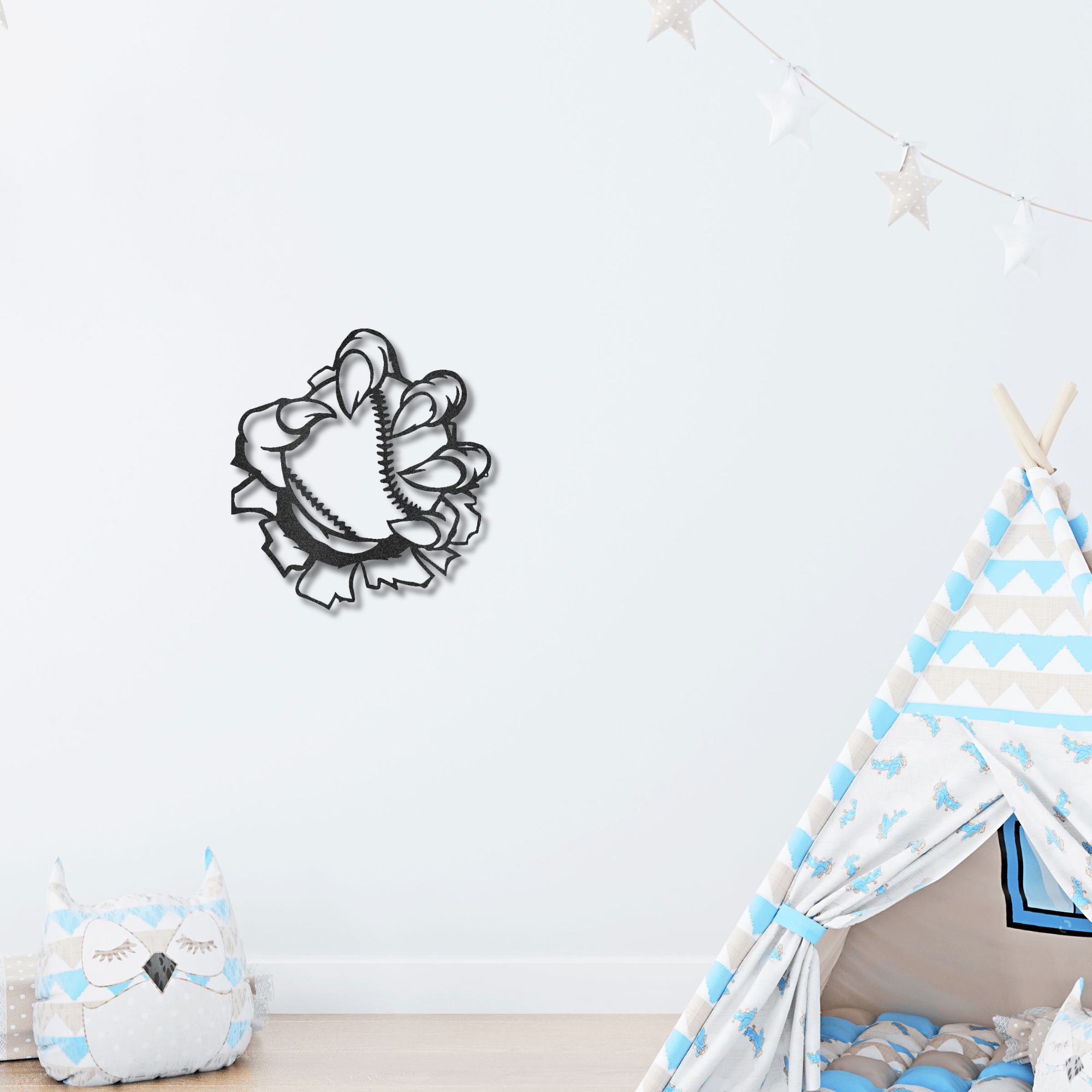 Baseball Monster Claw Metal Art Wall Sign - Mallard Moon Gift Shop