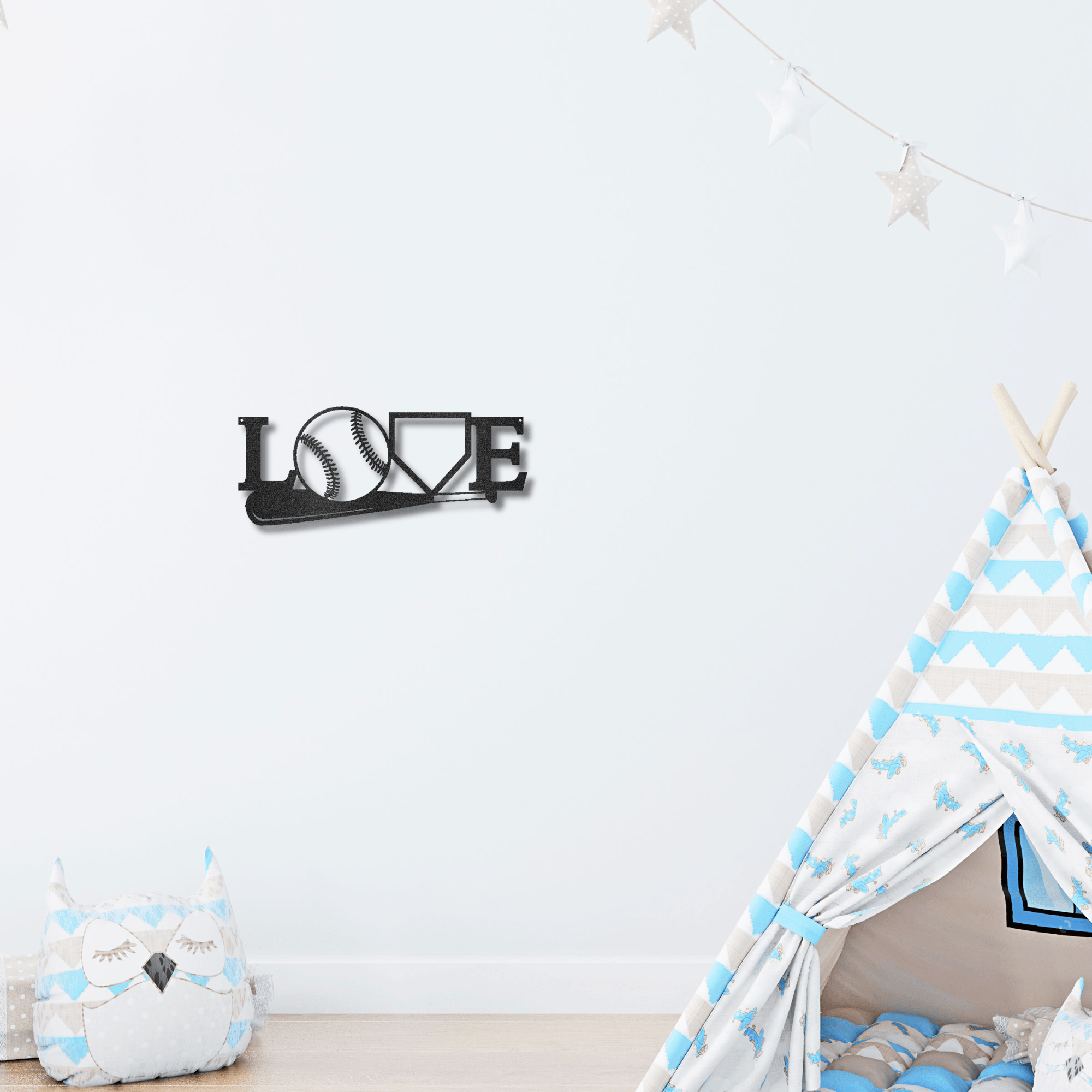 Baseball Love the Game Metal Art Wall Sign - Mallard Moon Gift Shop