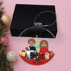 Holiday Portrait You and Me and the Dogs Acrylic Keepsake Ornament