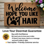 Funny Cat Lover Doormat – “Welcome Hope You Like Cat Hair” | Coir Welcome Mat with Paw Print | Gift for Cat Owners, Pet Homes & Crazy Cat Moms