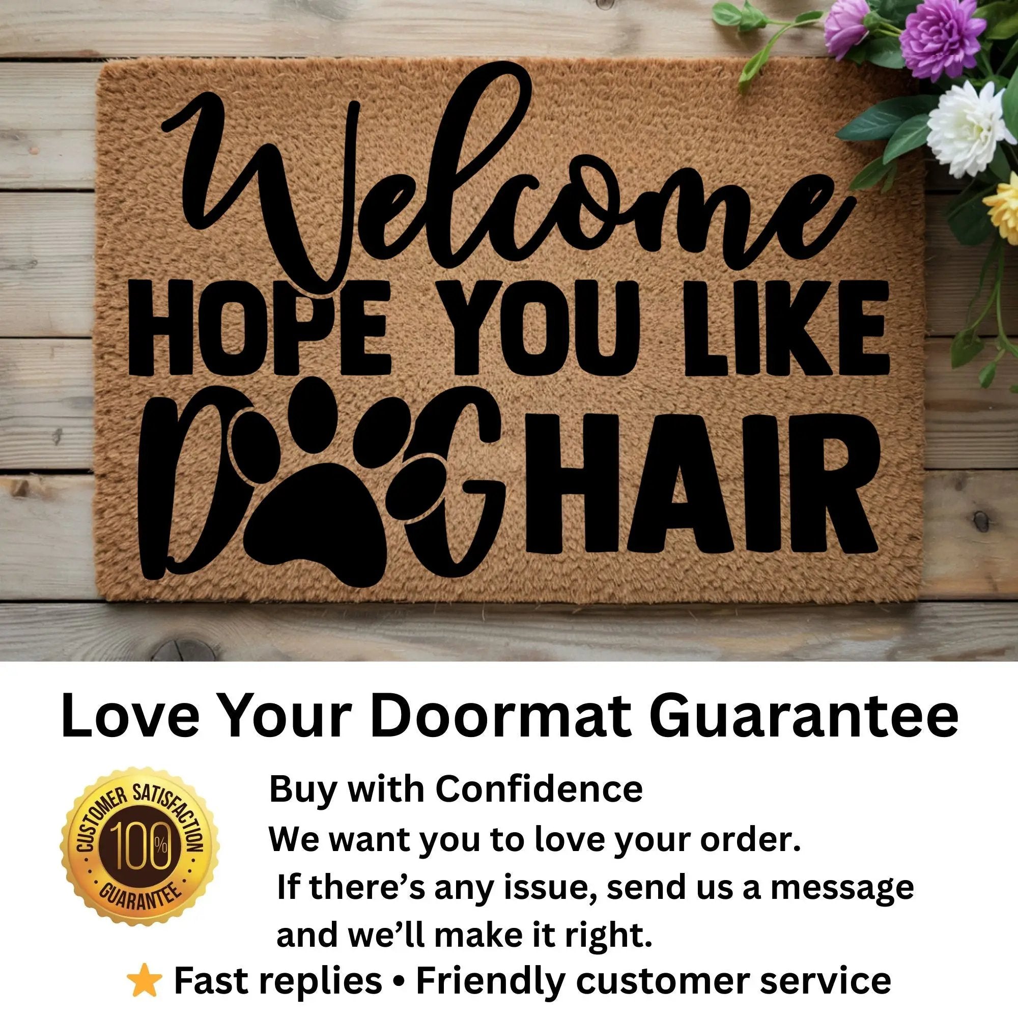 Funny Hope You Like Dog Hair Natural Coir Welcome Mat