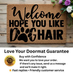 Funny Dog Lover Doormat – “Welcome Hope You Like Dog Hair” | Coir Welcome Mat with Paw Print | Gift for Dog Owners, Pet Homes & Dog Moms