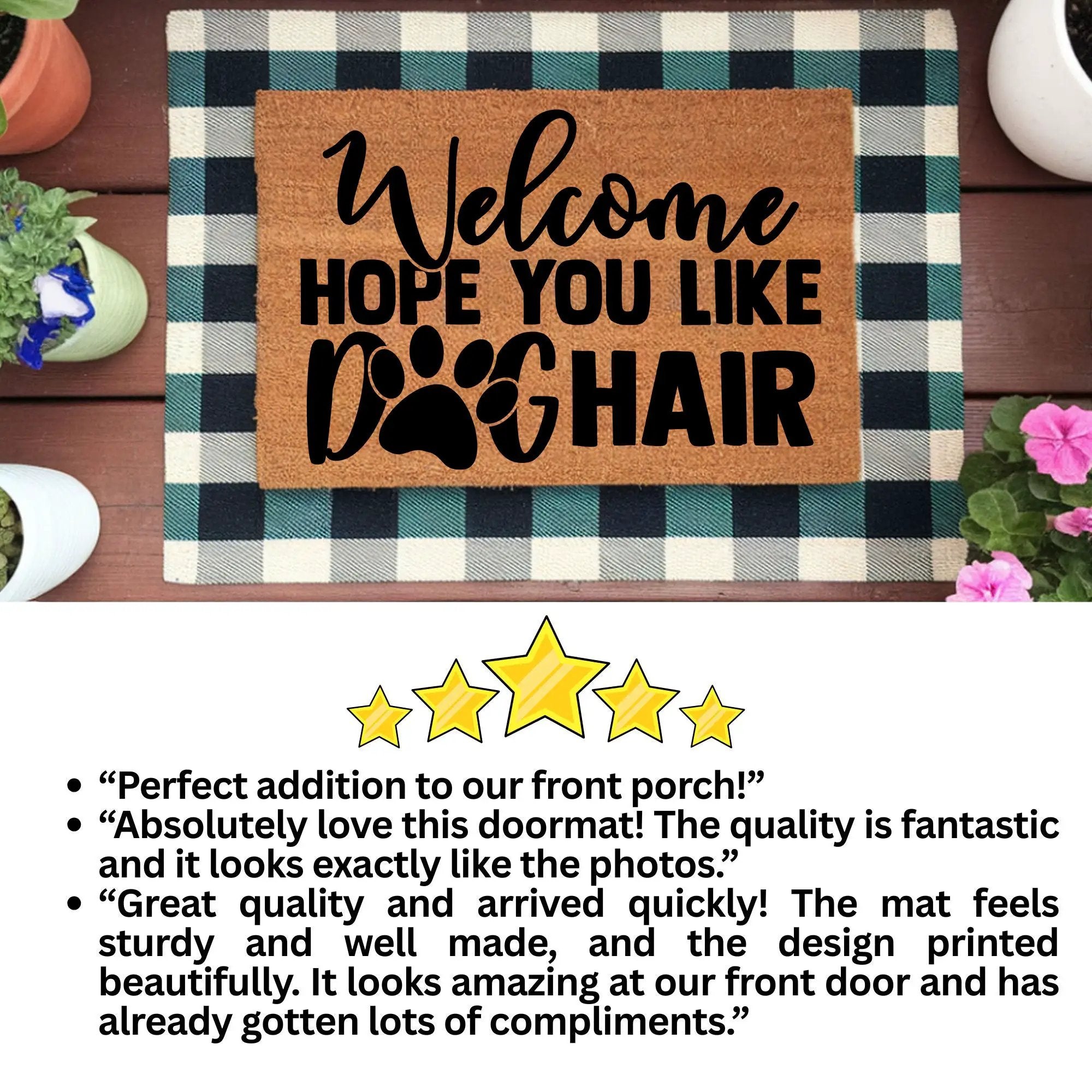 Funny Hope You Like Dog Hair Natural Coir Welcome Mat