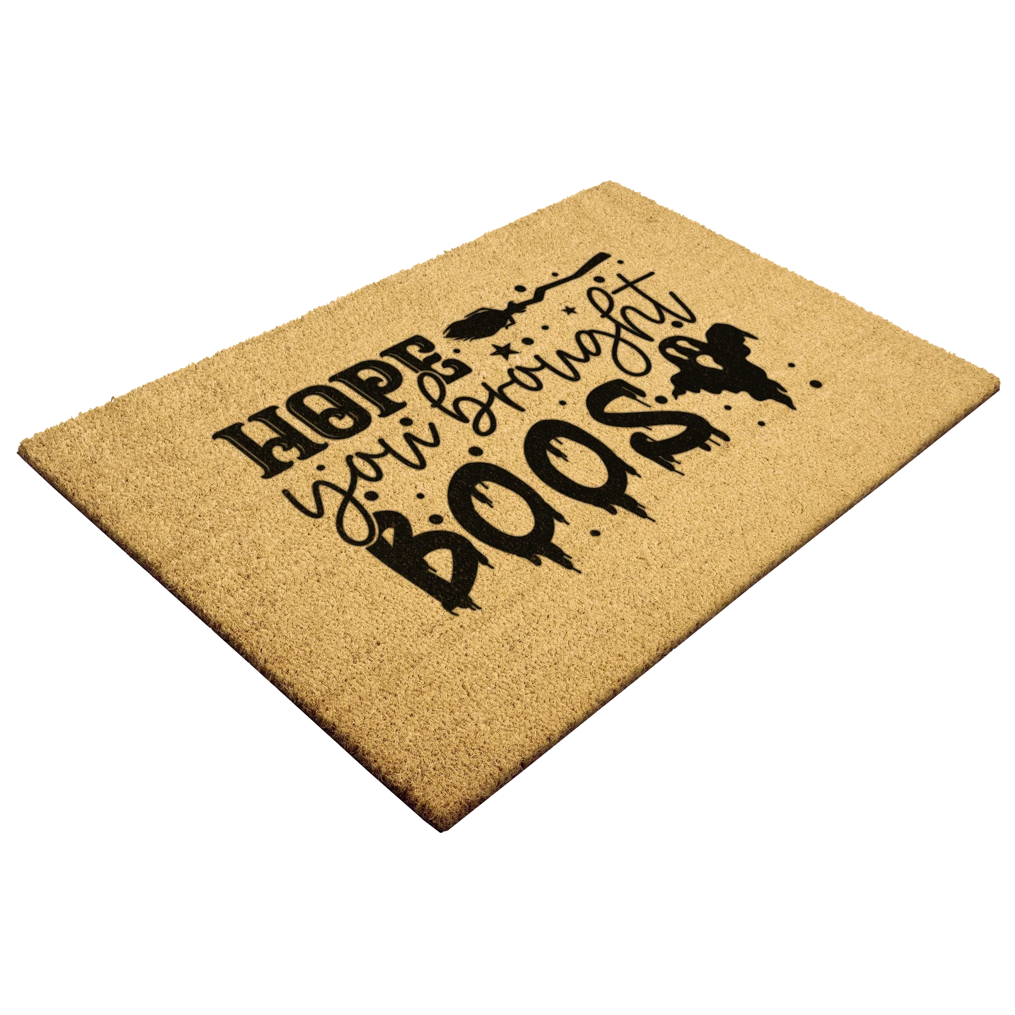 Hope You Brought Boos Halloween Coir Doormat – Funny Ghost and Witch Themed Entryway Mat | Spooky Front Porch Decor | Trick or Treat Welcome Mat
