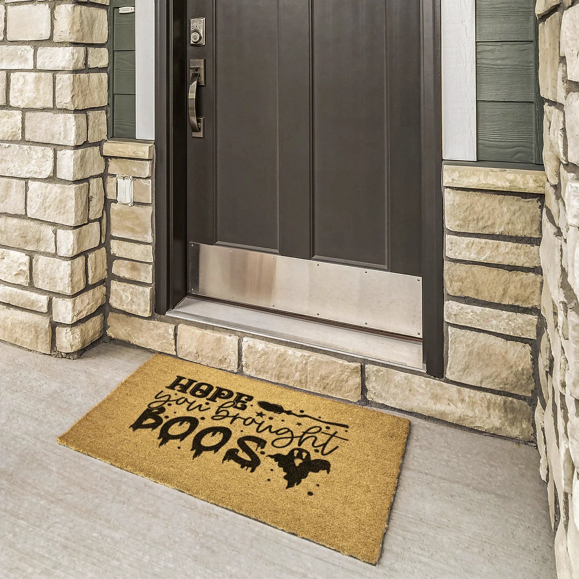 Hope You Brought Boos Halloween Coir Doormat – Funny Ghost and Witch Themed Entryway Mat | Spooky Front Porch Decor | Trick or Treat Welcome Mat