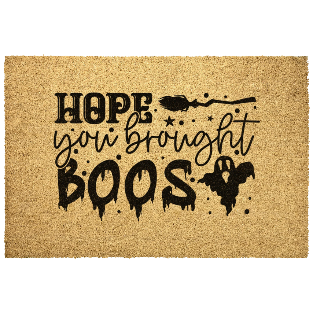 Hope You Brought Boos Halloween Coir Doormat – Funny Ghost and Witch Themed Entryway Mat | Spooky Front Porch Decor | Trick or Treat Welcome Mat