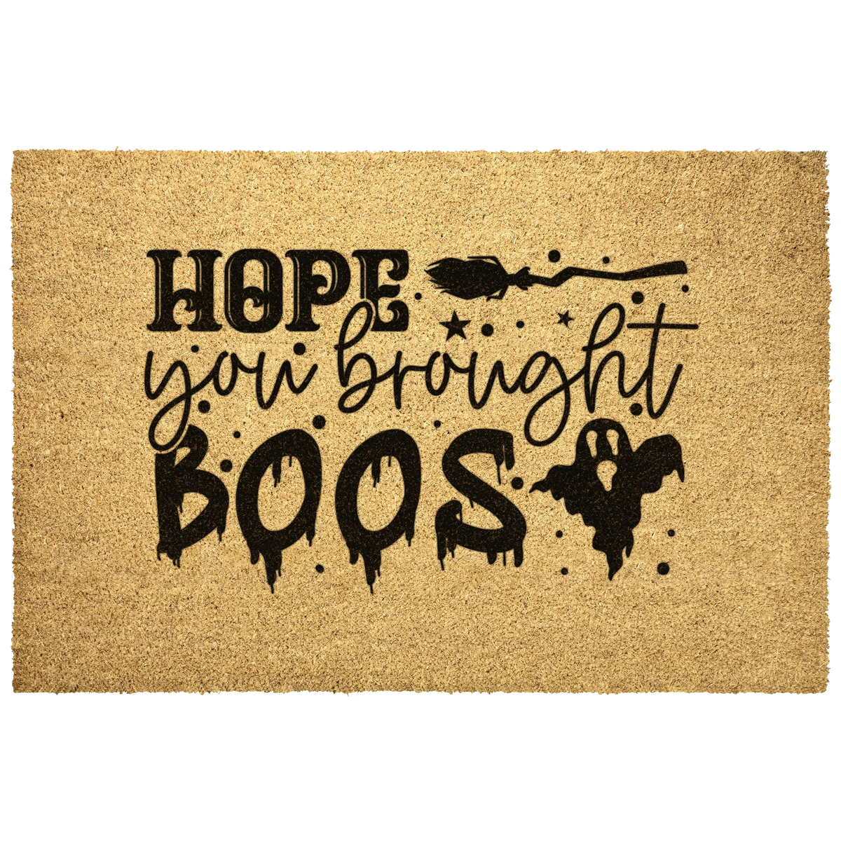 Hope You Brought Boos Halloween Coir Doormat – Funny Ghost and Witch Themed Entryway Mat | Spooky Front Porch Decor | Trick or Treat Welcome Mat