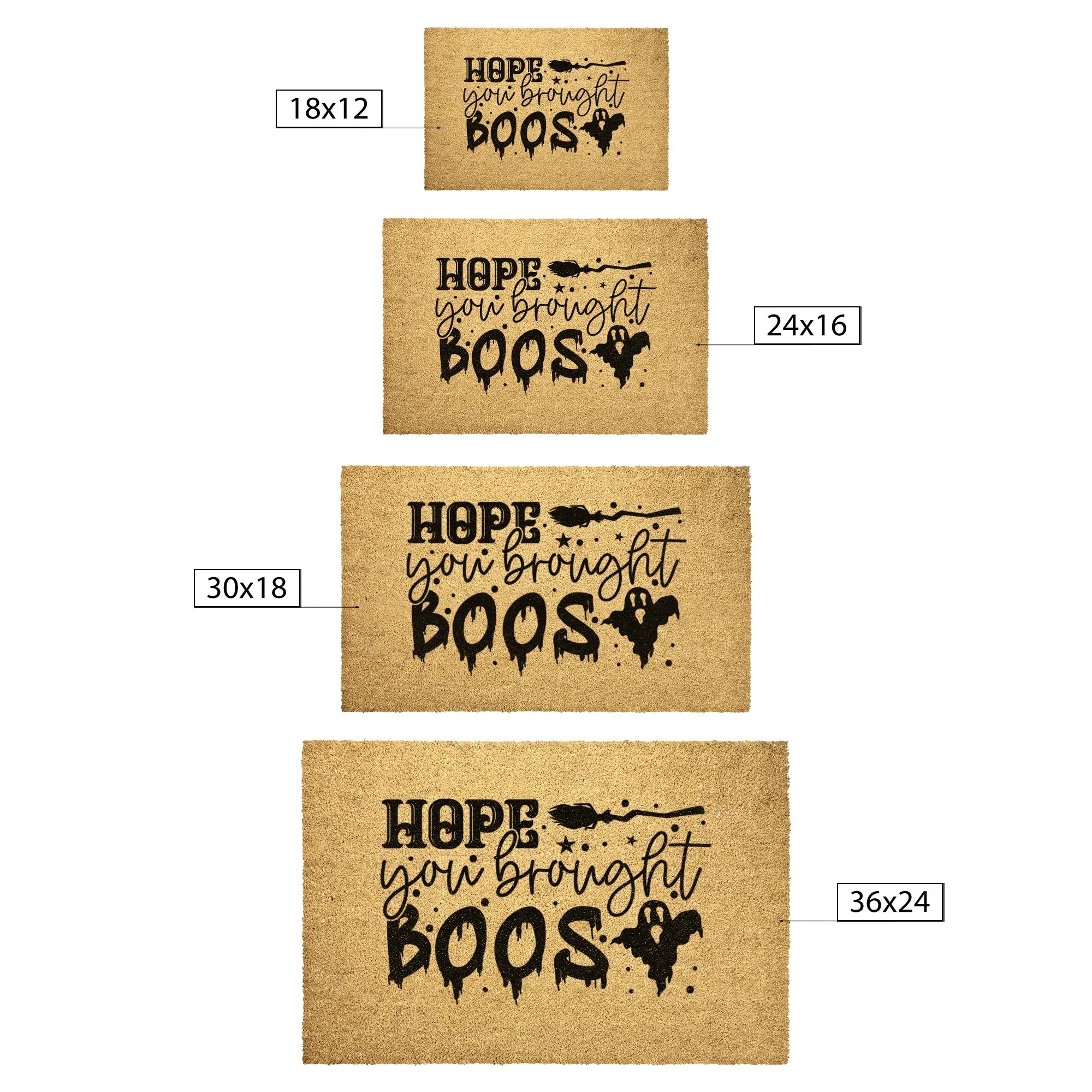 Hope You Brought Boos Halloween Coir Doormat – Funny Ghost and Witch Themed Entryway Mat | Spooky Front Porch Decor | Trick or Treat Welcome Mat