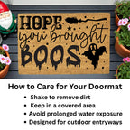 Hope You Brought Boos Halloween Coir Doormat – Funny Ghost and Witch Themed Entryway Mat | Spooky Front Porch Decor | Trick or Treat Welcome Mat