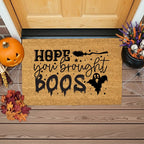 Hope You Brought Boos Halloween Coir Doormat – Funny Ghost and Witch Themed Entryway Mat | Spooky Front Porch Decor | Trick or Treat Welcome Mat