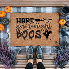 Hope You Brought Boos Halloween Coir Doormat – Funny Ghost and Witch Themed Entryway Mat | Spooky Front Porch Decor | Trick or Treat Welcome Mat