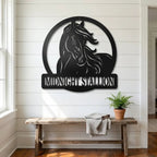 Personalized Horse Metal Wall Art | Custom Horse Name Sign | Equestrian Metal Wall Decor | Horse Lover Gift | Made in USA