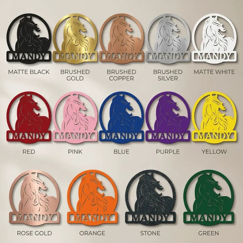 Personalized Horse Metal Wall Art | Custom Horse Name Sign | Equestrian Metal Wall Decor | Horse Lover Gift | Made in USA