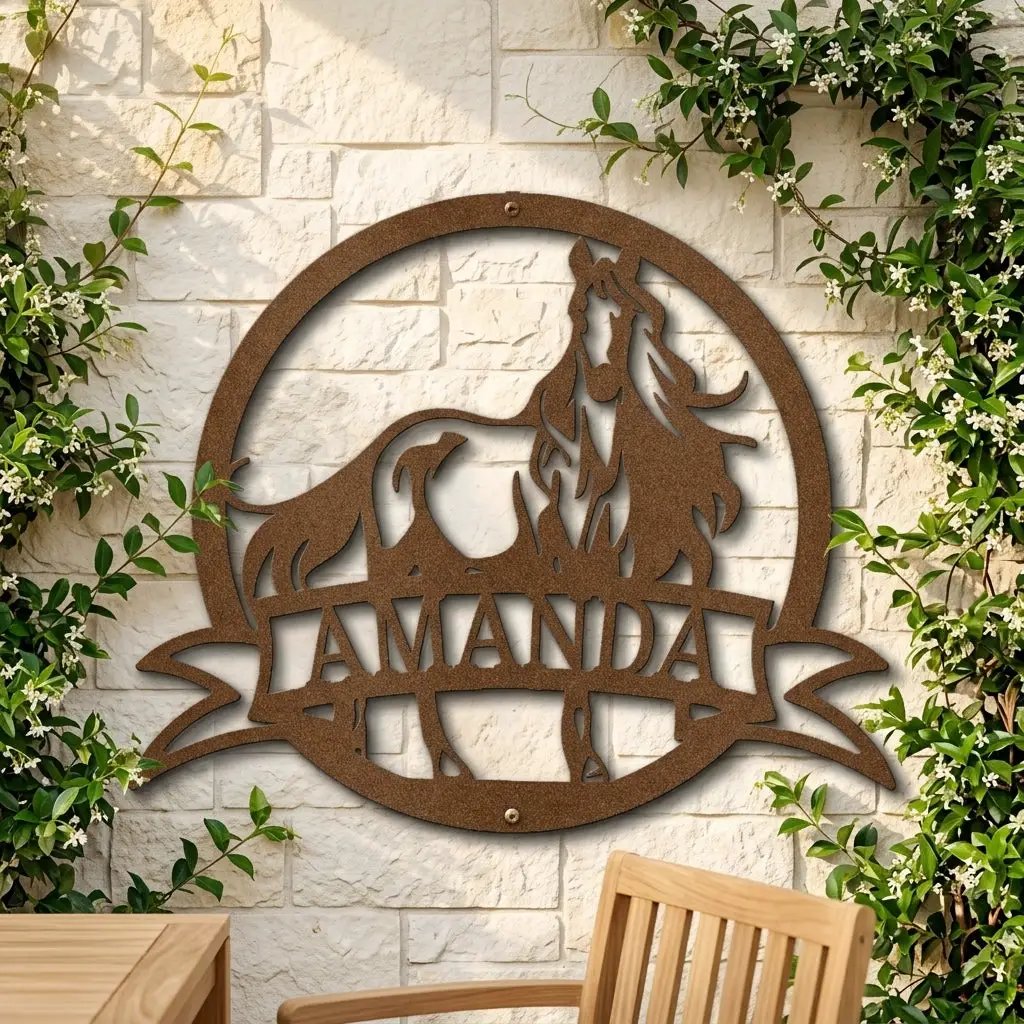 Horse Personalized Name Metal Art Wall Sign