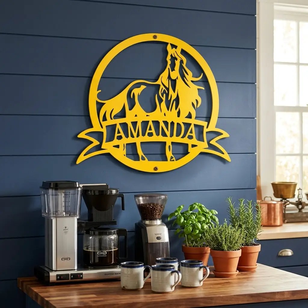 Horse Personalized Name Metal Art Wall Sign