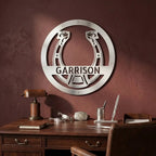 Personalized Horseshoe Metal Wall Art | Custom Horseshoe Name Sign | Western Wall Decor | Rustic Farmhouse Metal Sign | Made in USA