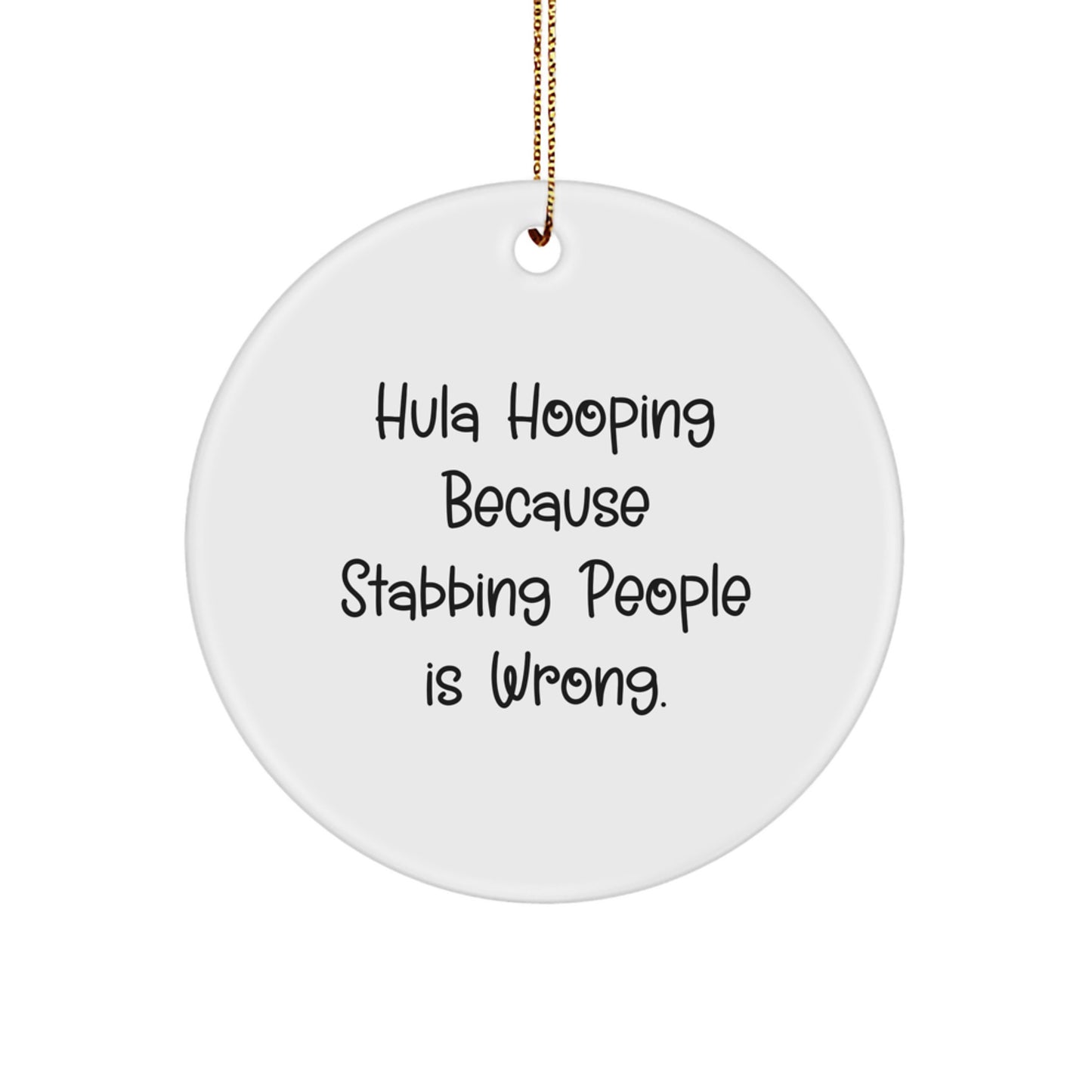 Hula Hooping Gifts for Friends, Funny Circle Ornament, Christmas Unique Hula Hooping Decorations, Gifts from Friends, Hula Hooping Circle Ornament - Image 1