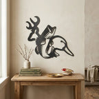 Hunting & Fishing Metal Wall Art – Deer, Duck and Bass Rustic Steel Sign